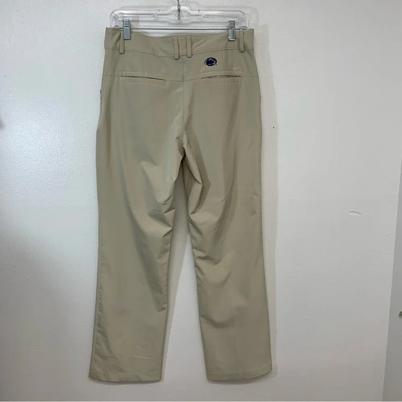 Nike Golf Pants Woman Medium  Dri Fit Straight Leg Beigh Stretch Pockets Trouser - Picture 4 of 16